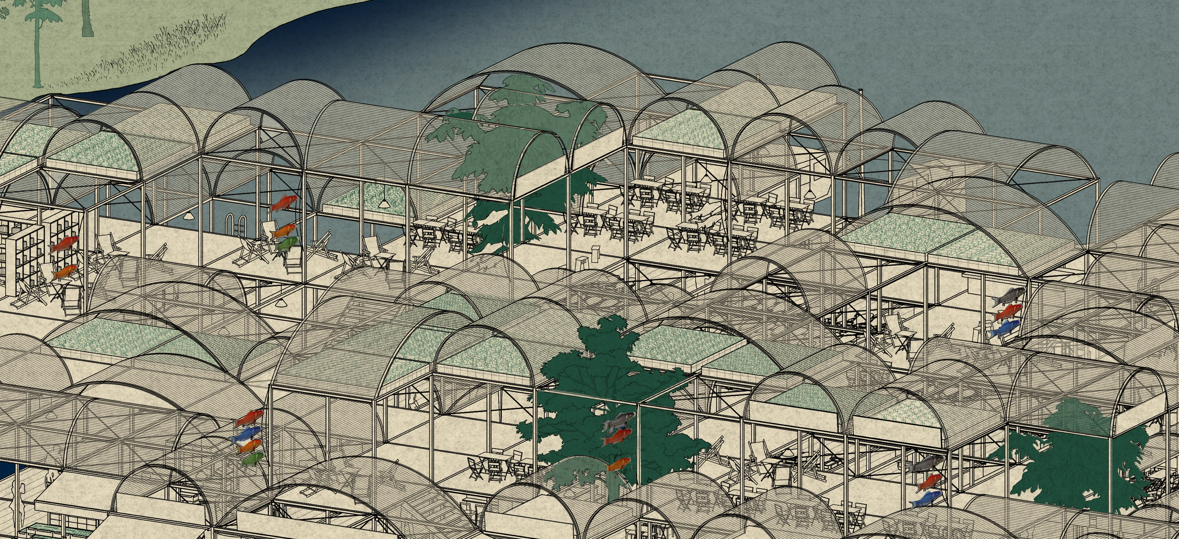 57th Central Glass International Architectural Design Competition — Honourable Mention — spatial view